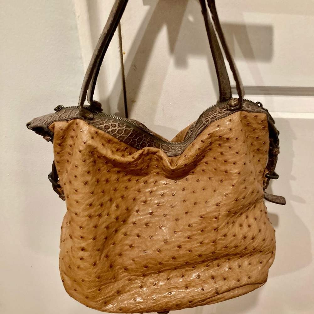 Bottega Veneta Runway Crocodile Ostrich Noce Bag - Picture 15 of 16